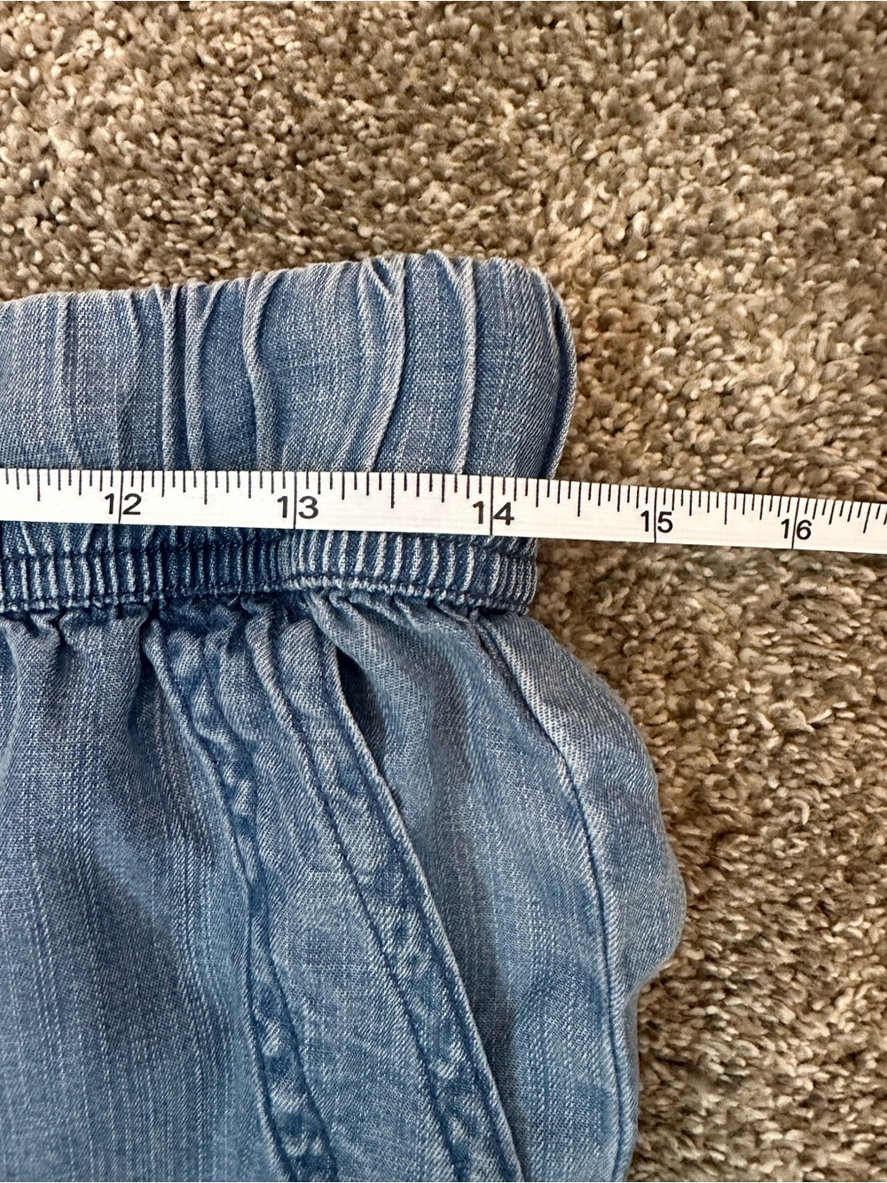 Splendid Pants Wide Lt Blue Chambray Lyocell Drawstring Elastic Waist Pockets - Picture 7 of 7